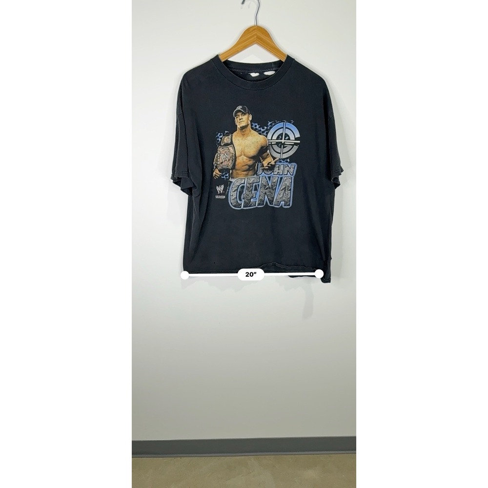 WWE Men's Y2K John Cena Short Sleeve Distressed Black Graphic T-shirt Size L - Picture 15 of 16